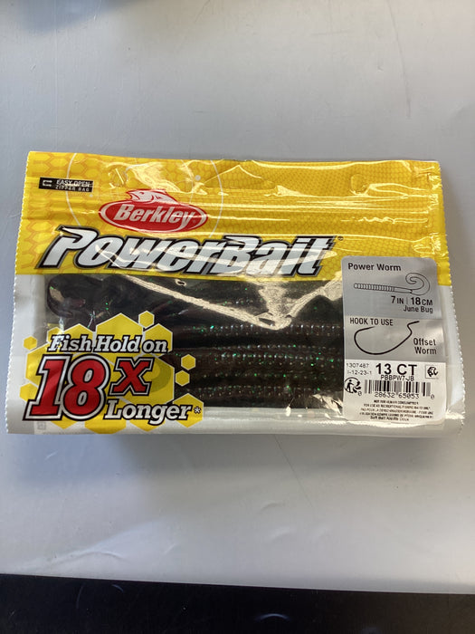 Berkley Worms, 7" 13Pk, Junebug, Floating