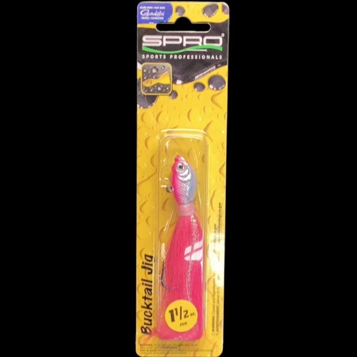 Spro SBTJP-11/2 Prime Bucktail Jig 1-1/2oz, 6/0 Hook, Pink