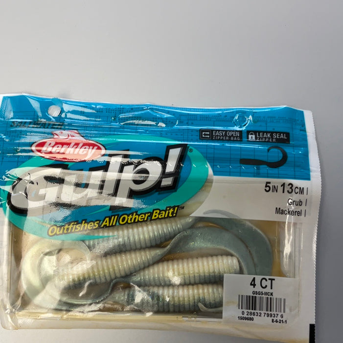 Berkley Gulp! Grub 5" 4Pk - Mackerel