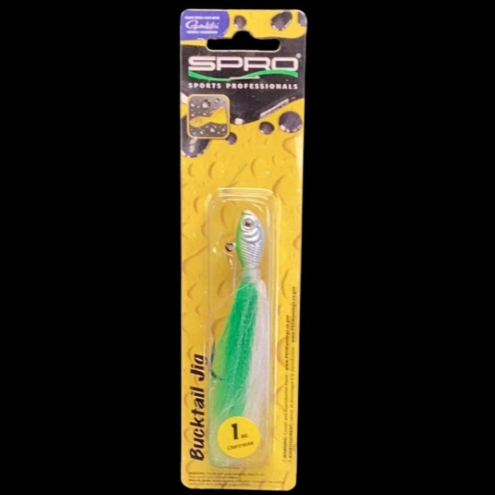 Spro SBTJC-1 Prime Bucktail Jig 1oz, 6/0 Hook, Chartreuse